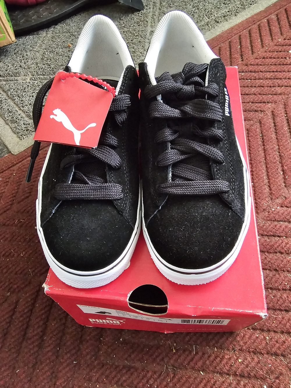 Puma Kids Black White Low-Top Sneakers